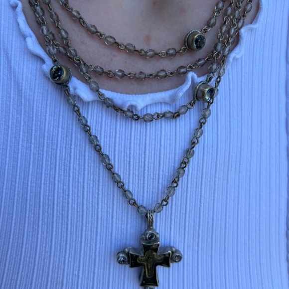 Virgins Saints and Angels  Multi Strand Crystal Gemstone and Rhinestone Rosary - Picture 10 of 12